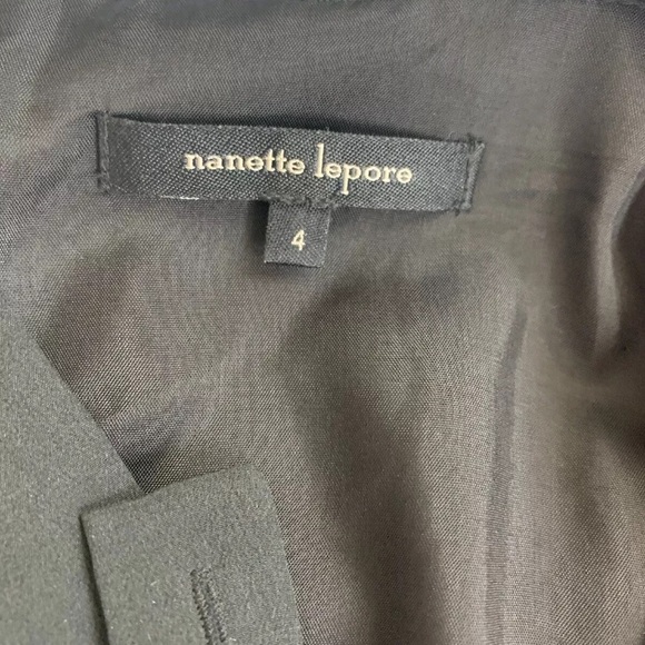 Nanette Lepore Black Geometric Beaded Top - Size 4 Small - Picture 5 of 5